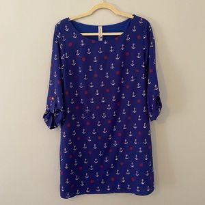 Nautical Red White Blue Dress by Pink Owl M